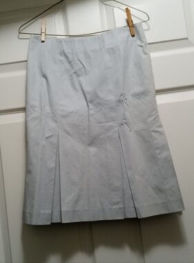 Tocca Light Lime Inverted Pleated Cotton Skirt - Classic Office Style -Size: 2